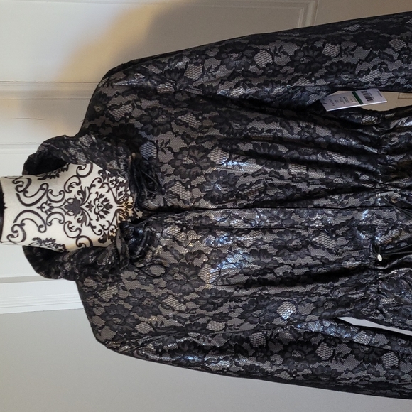 Chaus Roman Holiday vintage lace rain jacket waterproof size L - Picture 3 of 14